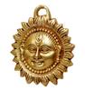 100% Pure Brass Idol Of Sun Face Wall Hanging, For Positivity At Home, Gold