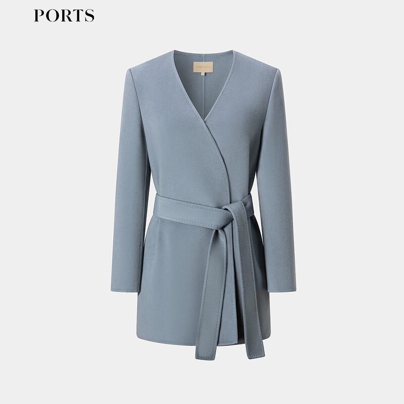 PORTS Women's Autumn/Winter Collarless Belted Coat