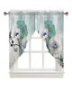 Valance Curtain Green Leaves Swag Kitchen Watercolor Botanical Living Room Bedroom Decorative Small Curtains Polyester With Rod Pocket Great Decor