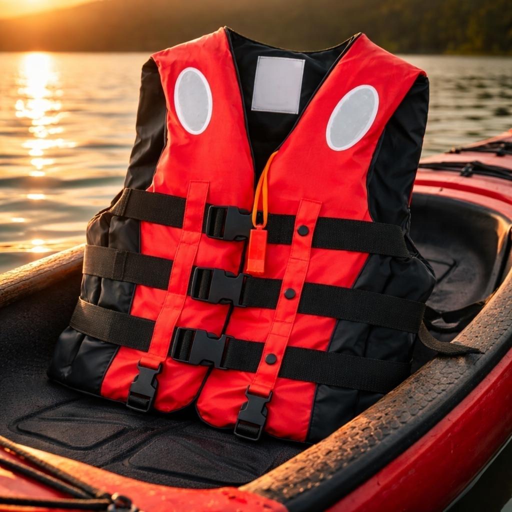 Adjustable Buckle Life Jacket with Reflective Strips for Paddleboarding Kayaking and Water Sports Safety Vest for Adults and Youth