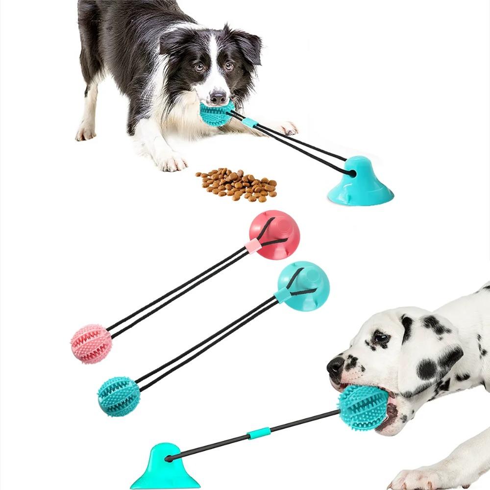 Bite Resistant Suction Cup Dog Toy TPR Dog Tug Toy Dog Leakage Toys  For Dogs Puppy