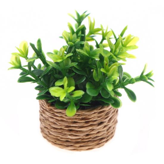 Miniatur-Bonsai-Pflanzen-Requisiten Topfpflanzen-Dekoration Künstliche Grüne Pflanzen für Puppenhaus Schreibtischregal Mini-Heimdekorationen Miniatur-Bonsai-Töpfe