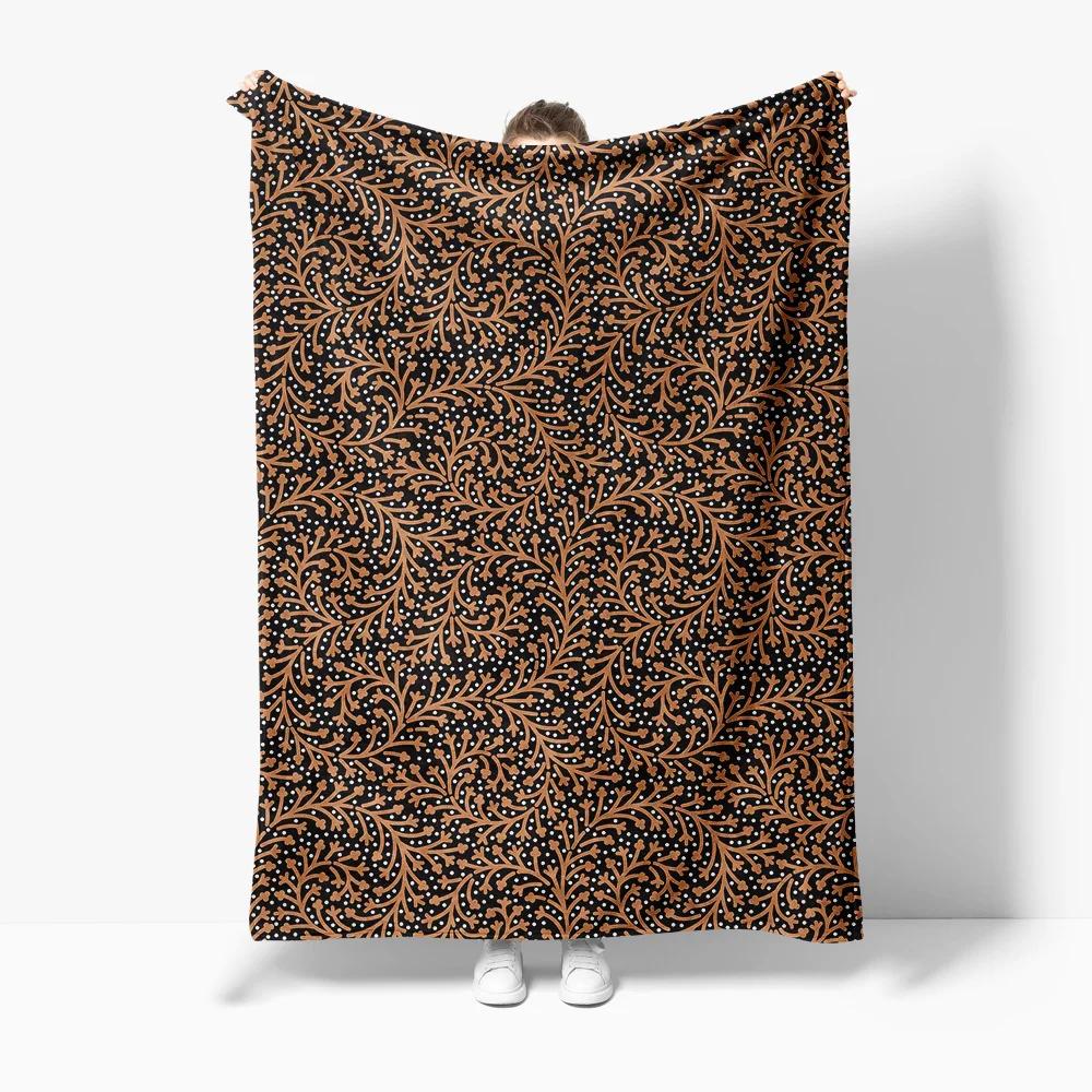 

Autumn Brown Black Floral Blankets Soft Warm Flannel Scottish Terrier Pet Throw Blanket for Bed Couch Bedspreads Quilt Blankets 75x100cm