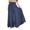 Ladies Fashion Wide Leg Pants Plus Size Women Solid Color Full Length Trousers Spring Autumn Band