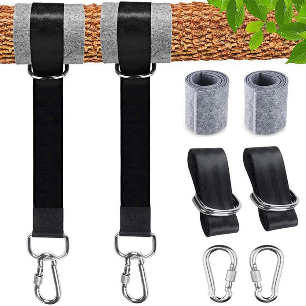 Heavy Duty Tree Swing Hanging Straps with 2200LB Capacity Industrial Nylon and Stainless Steel Carabiners for Easy Outdoor Setup