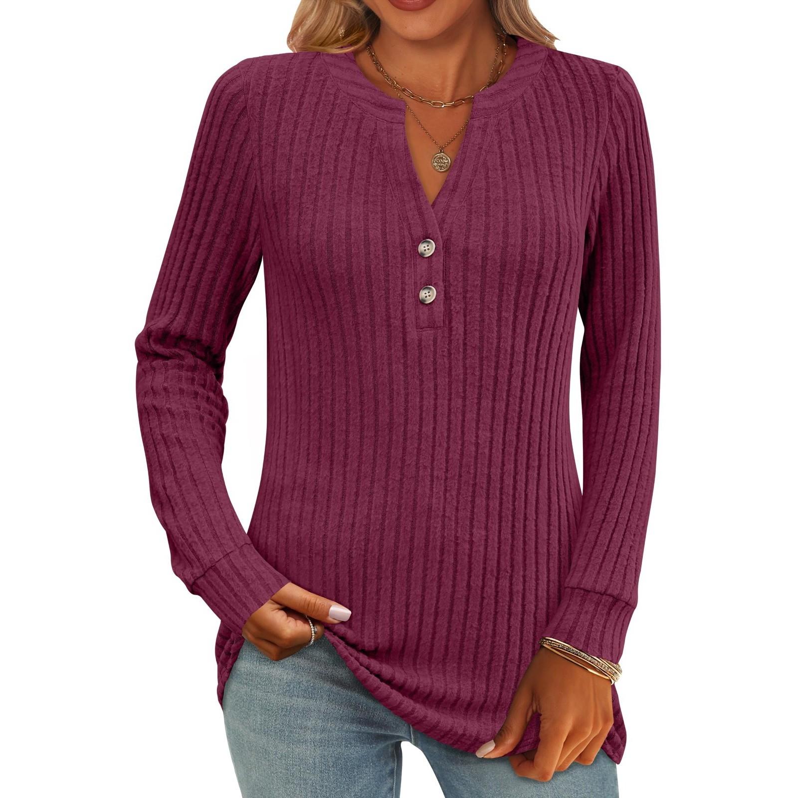 

Женский модный однотонный топ с длинным рукавом M