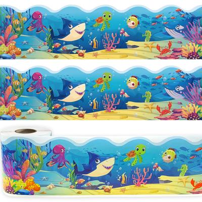Yousheng 59ft Ocean Bulletin Board Border Under The Sea Die Cut Trim Border Roll Back To School Bulletin Board Decoration for School Classroom Door