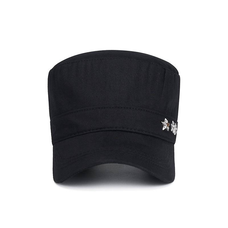 Vår Høst Metall Femstjerners Flat Hatt Menn Casual Justerbar Militær Caps Bomull Hær Solskjerm Hatt Trucker Snapback Baseballcaps