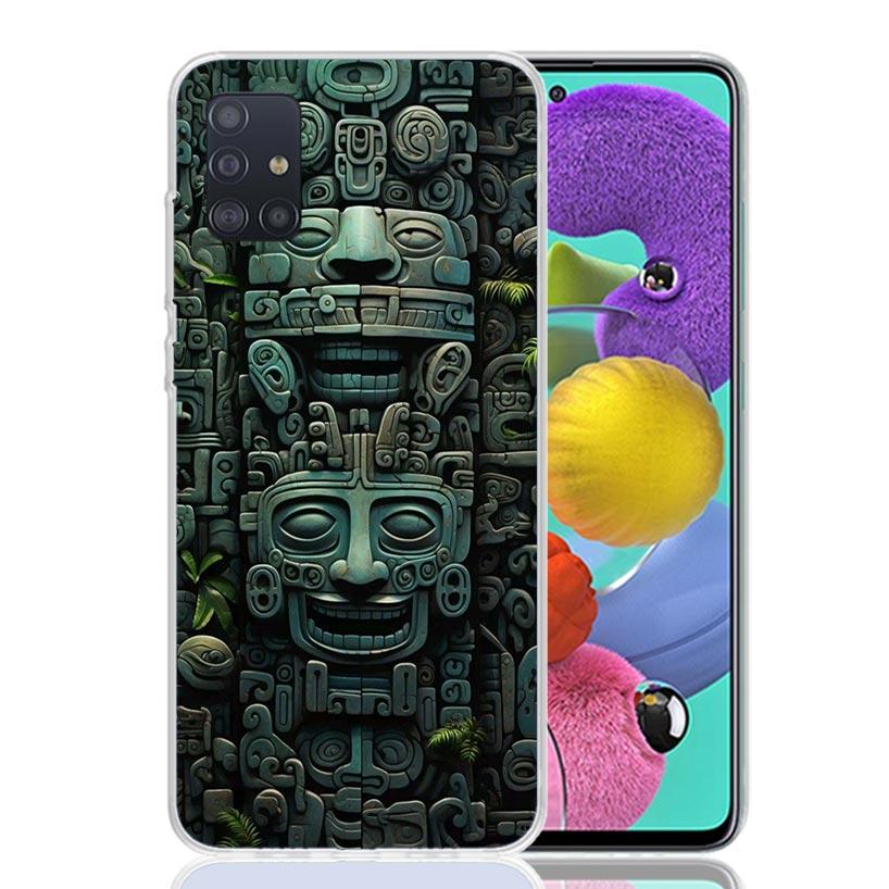 Mayan Stone Totem Pole Phone Case for Samsung Galaxy A52 A51 A50S A12 A22 A32 A72 A10S A30S A31 A71 Note 20 Ultra 10 Plus S10 Ga