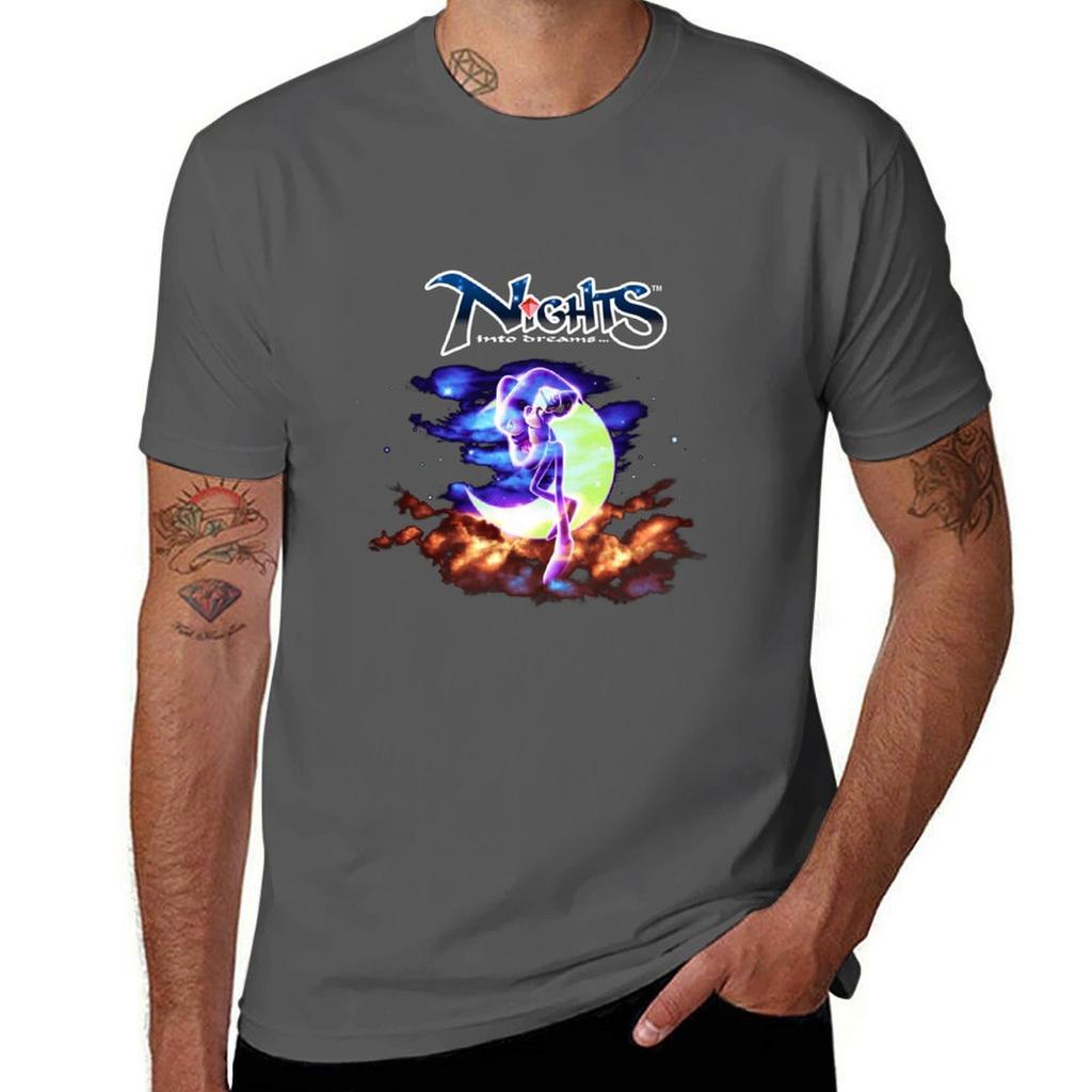 Nights Into Dreams... T-shirt Plain Blue Archive Shirts Graphic Tee Sports Fans Mens Cotton T Shirts