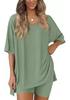 Women's Casual V-neck T-shirt & Shorts Homewear Set, 2026 Collection: Comfortable and Stylish 