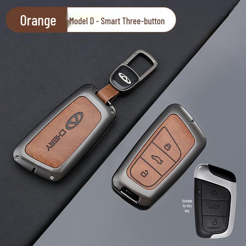 Chery Car Key Cover: Fits Tiggo, EQ1, QQ Ice Cream, Arrizo E - Small, Secure Metal Shell with Hanging Buckle