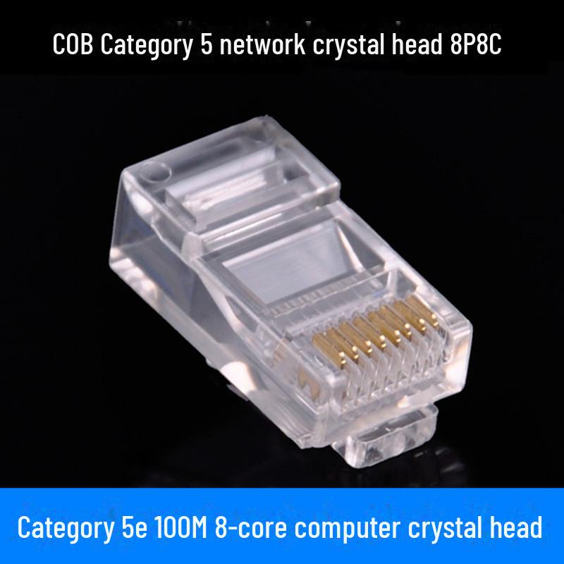 

8-жильні мережеві кабельні роз’єми Cat 5e RJ45 для комп’ютерів, маршрутизаторів і приставок Single Category 5 crystal head білий