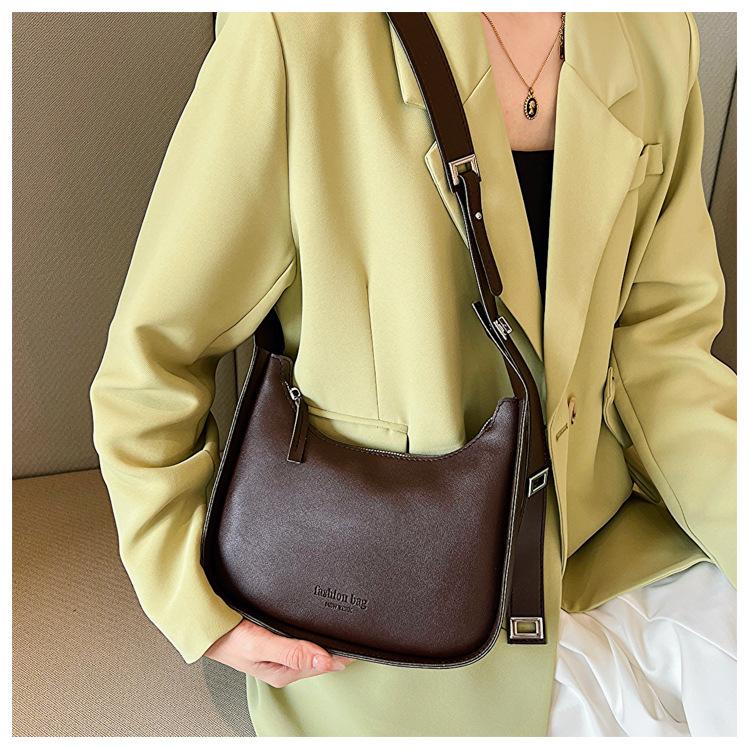 French Style Minimalist Faux Leather Shoulder Bag for Women Small Quilted Crossbody Bag KTB