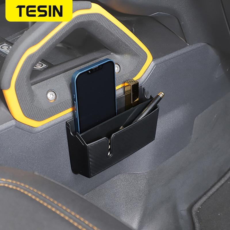 TESIN Multifunctional Car Gear Shift Storage Box Organizer For Ford Bronco F150 Jeep Wrangler JK JL TJ JT Suzuki Jimny