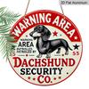 2D Flat, 1pc Aluminum Sign Decor, Retro "Be Careful with Sausage Dogs" Sign, 7.87in Decorative Wall Art Plaque with Red Border, Playful Sausage Dog