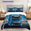 Biancheria da letto Dinamica Blu Camion Autostrada (1 * copripiumino + 2 * federa, senza nucleo) Set biancheria da letto 2D Piatto Regalo di Natale Compleanno Morbido e Confortevole