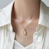 Purple Titanium Steel Necklace Casual Geometric Pendant Necklaces Green Stone Necklace  Gift