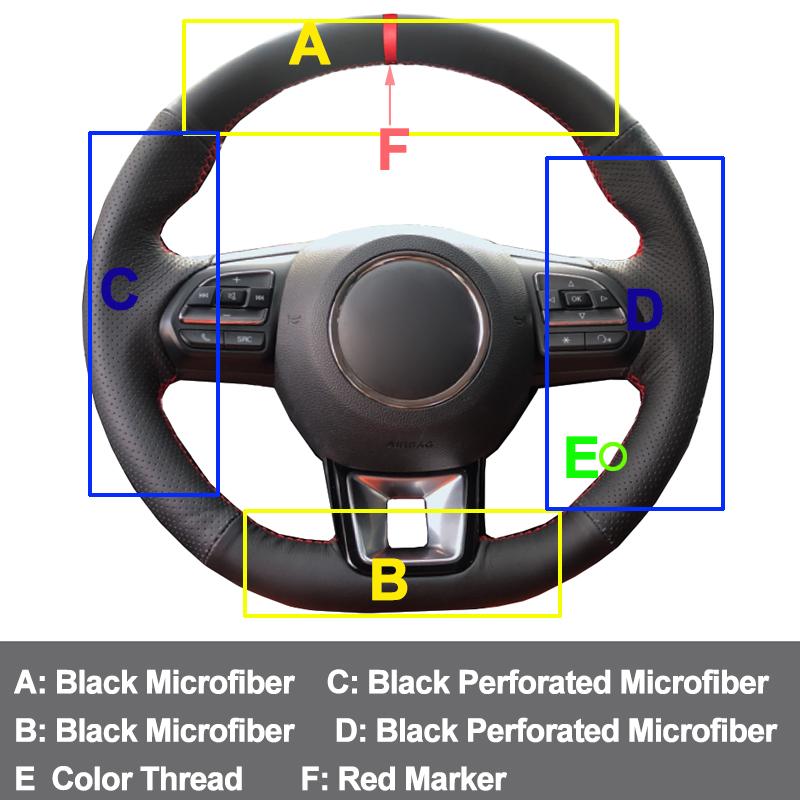 Hand Sewing Car Steering Wheel Cover Wrap Volant Funda Volante For MG ZS HS 2017 2018 2019 2020 MG GS 2016-2020 Car Accessories