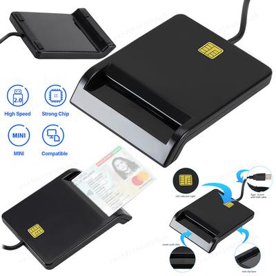 1-3 Peças Leitor de Cartão Inteligente USB 2.0 Portátil Confiável Simplicidade para DNIE ATM CAC IC ID Cartão SIM Clonador Conector Windows Linux