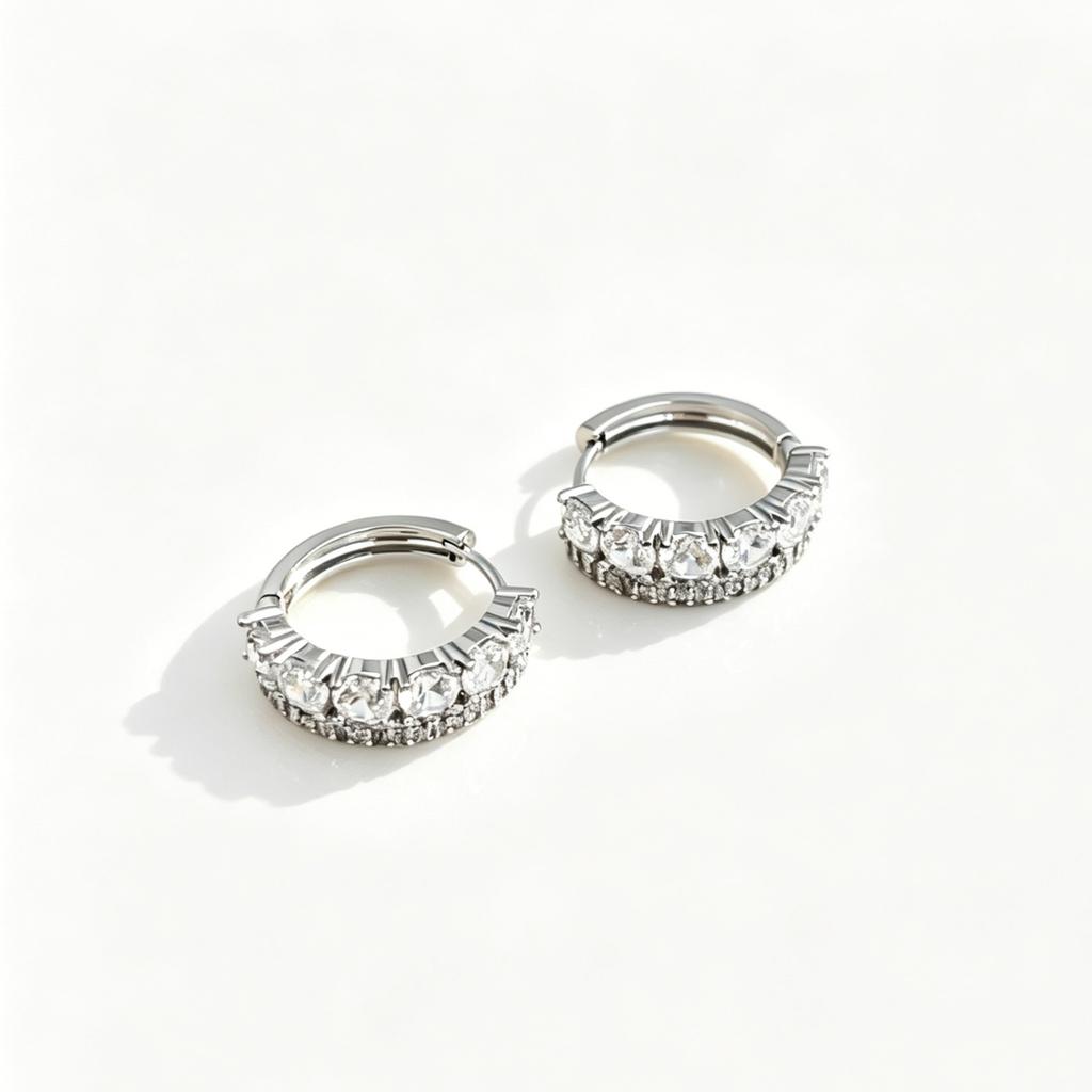 Factory Direct Luxury 14K Gold Plated Hoop Earrings with High-quality Zircon Inlay for Wedding and Daily Wear