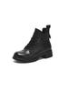 Leather Retro Martin Boots Women's British Style Round Head Thick Heel Short Boots 2025 Autumn and Winter New Height-increasing Boots