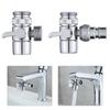 Kitchen Bathroom Sink Faucets Diverter Valve Connection Faucet Three-way Splitter One-in-two-out Joint Water Pipe Fittings Thick
