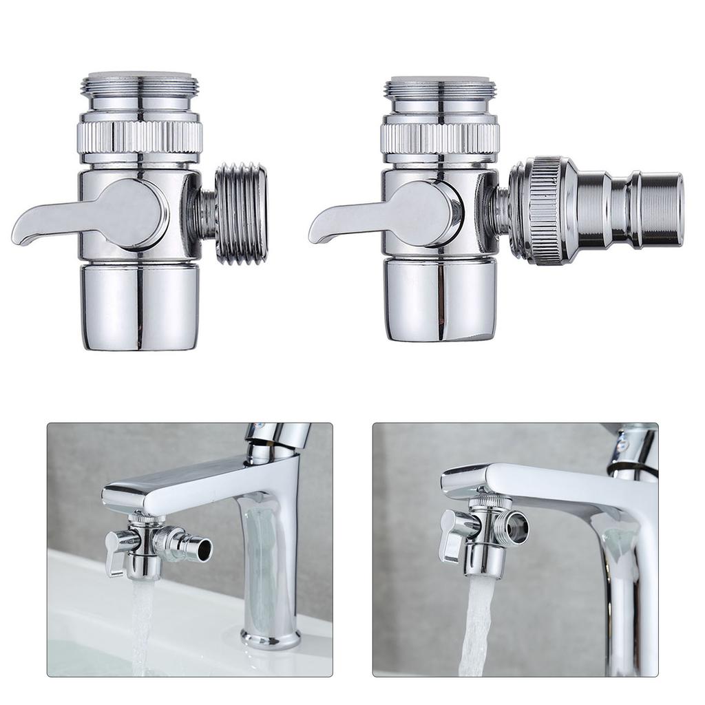 Kitchen Bathroom Sink Faucets Diverter Valve Connection Faucet Three-way Splitter One-in-two-out Joint Water Pipe Fittings Thick