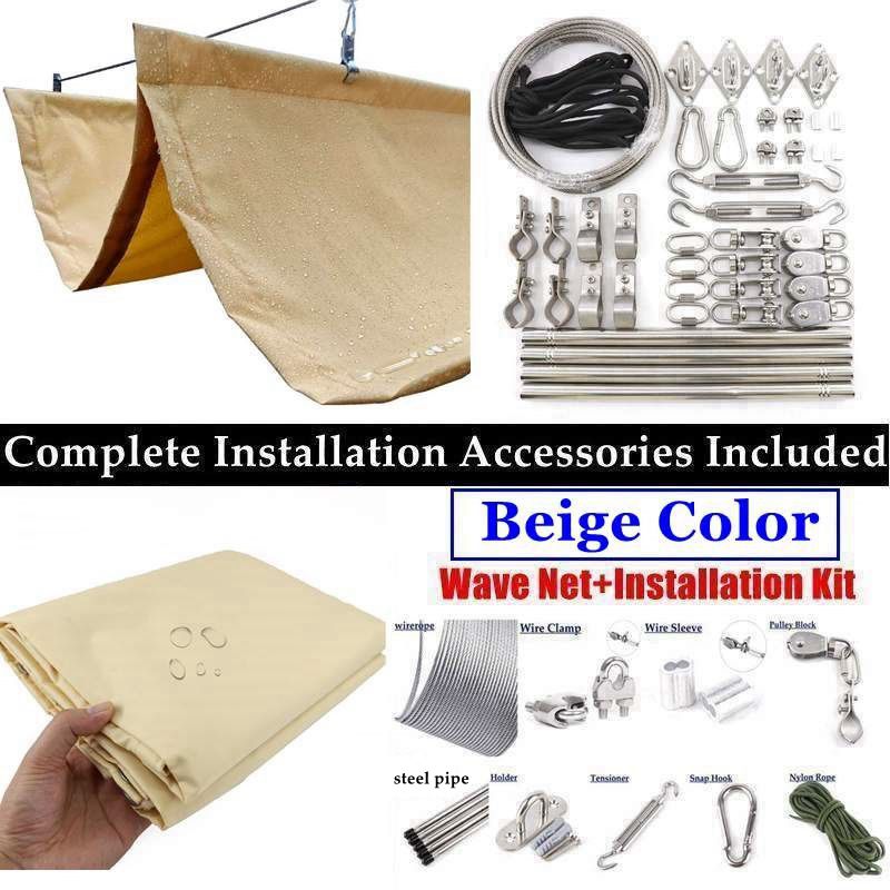 Width 2m Rainproof And HDPE Wave Telescopic Sail Garden Retractable Awning Sun Shade Screen Balconoy Shed With 15mm Steel Pipe