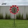 Colorful Windmills for Windowsill Flower Wind Spinner, 29.5" Metal Spinner with Stake, Outdoor Rust Creative Housewarming Gifts Friends Resistant