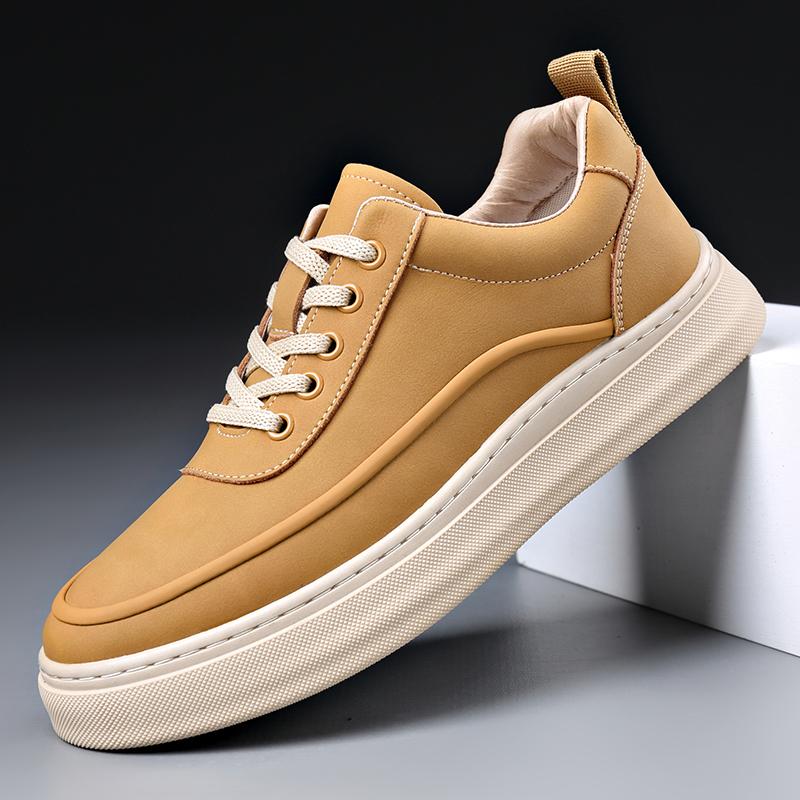 Fashion Fashion Platform Men's Casual Shoes Leisure Walk Sneakers Outdoor Genuine Leather Vulcanize Shoes New Trend Skateboard Footwear