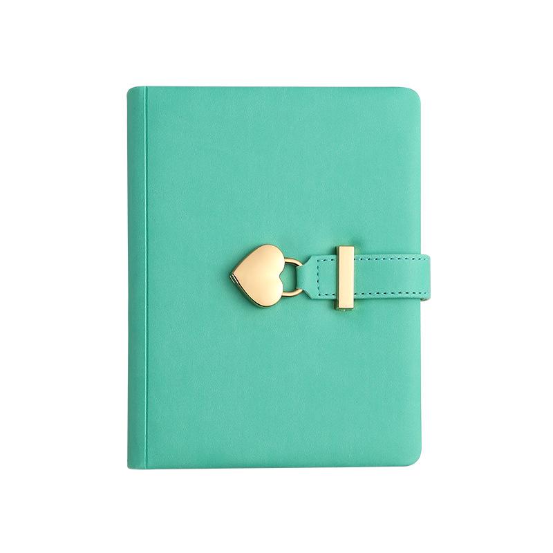 

Customized PU Notebook with Logo Print - Heart Lock Diary for Business Meetings B6 (13x18 cm), 100g, 144 pages