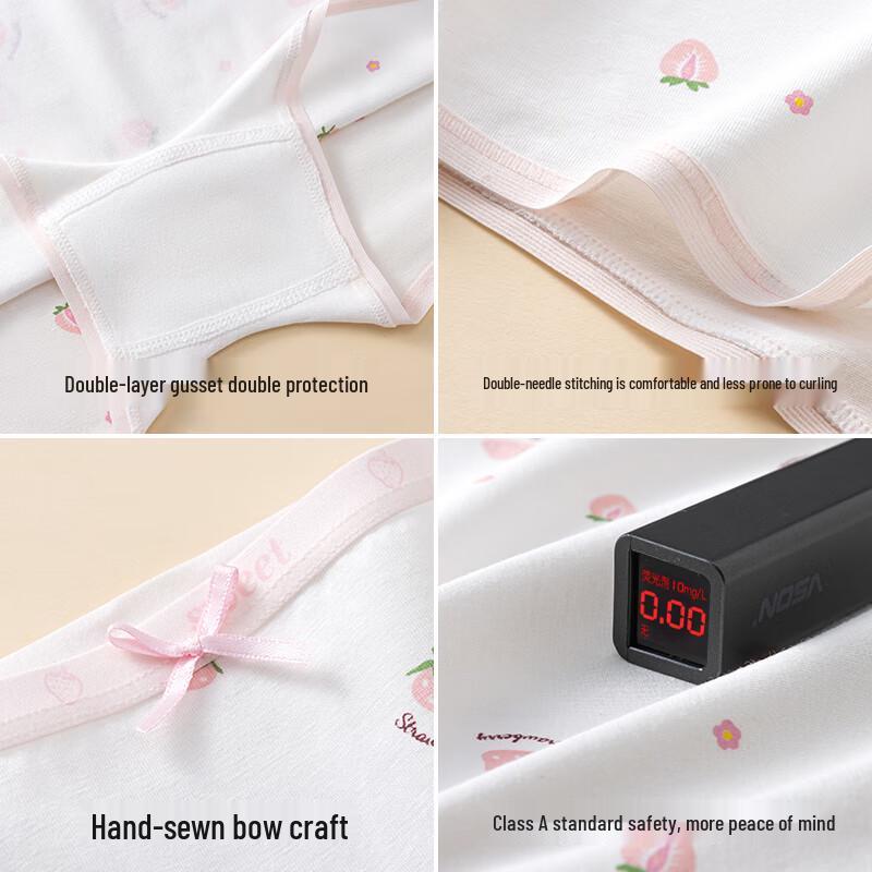 Hongdou Girls' Cotton Boxer Briefs - 4 Pack
