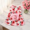 Pretty Puppy Princess Skirt Floral Printed Dog Sleeveless Dress  Dress Up Accessories