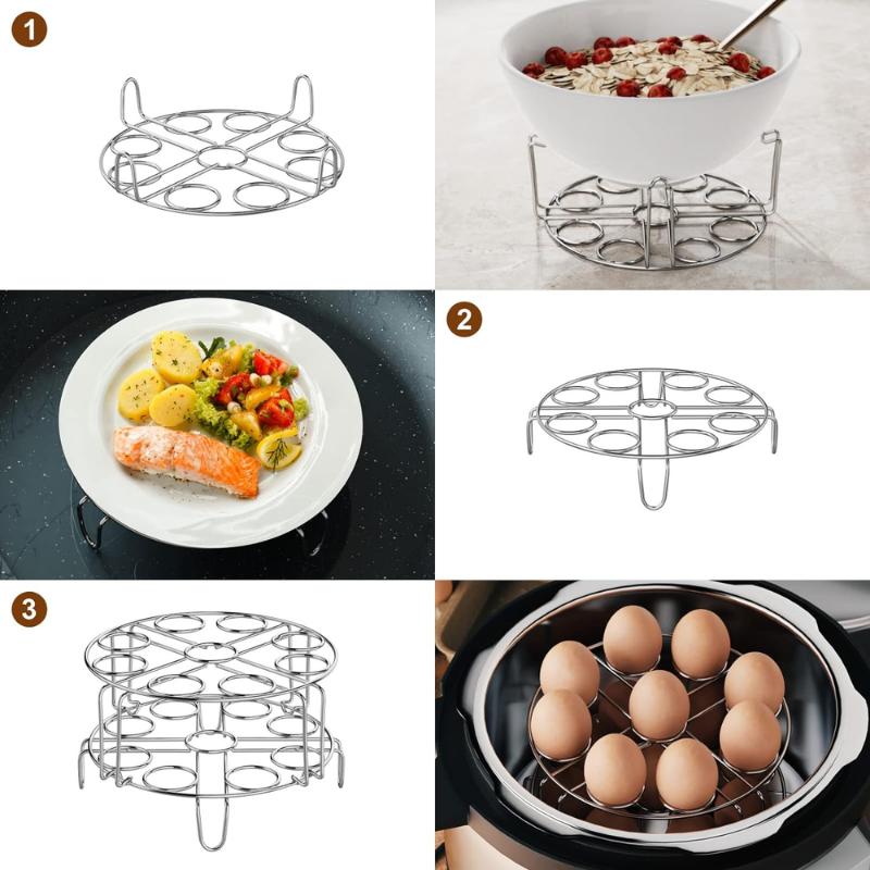 Two layers Stainless Steel Egg Steamer Household Boiled Egg Tray Waterproof Steaming Rack Egg Storage Racks Kitchen Accessories