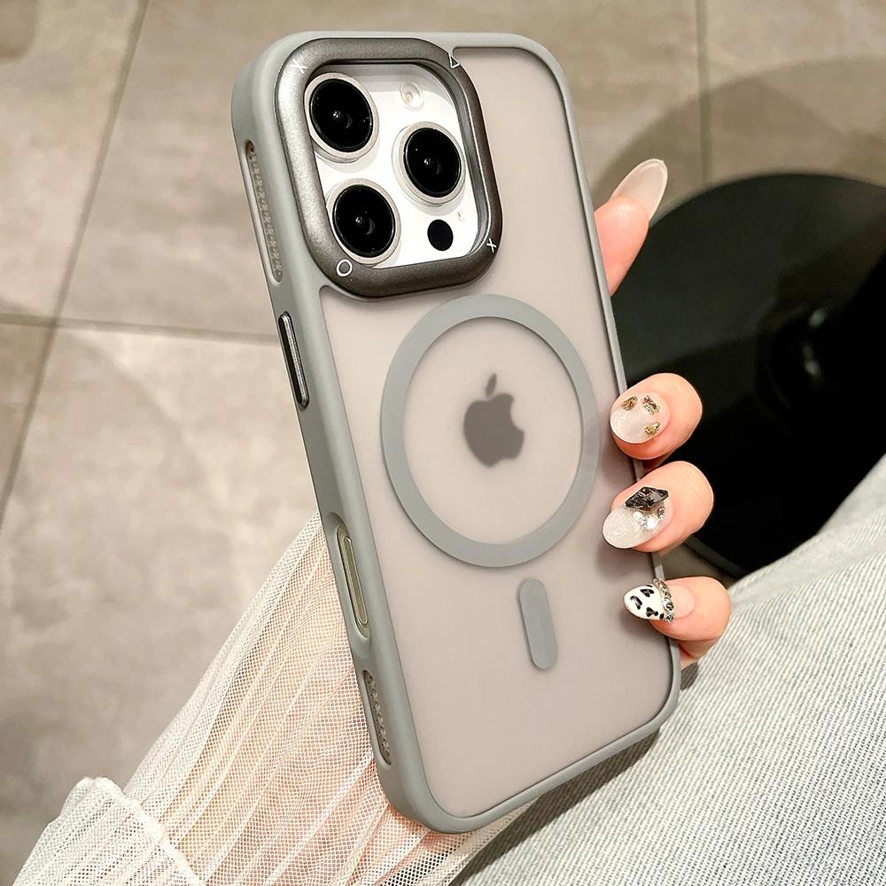 Desert Gold etui na telefon z odprowadzaniem ciepła i ładowaniem MagSafe dla iPhone 16 15 14 13 12 11 Pro Max metalowa ramka magnetyczna twarda okładka