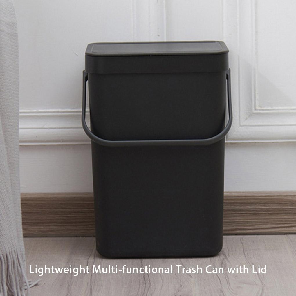 Wandmontierter hängender Mülleimer Küche Deckel Abfalleimer Weite Öffnung Toilette 3L Mülleimer Haushaltsreinigungswerkzeuge