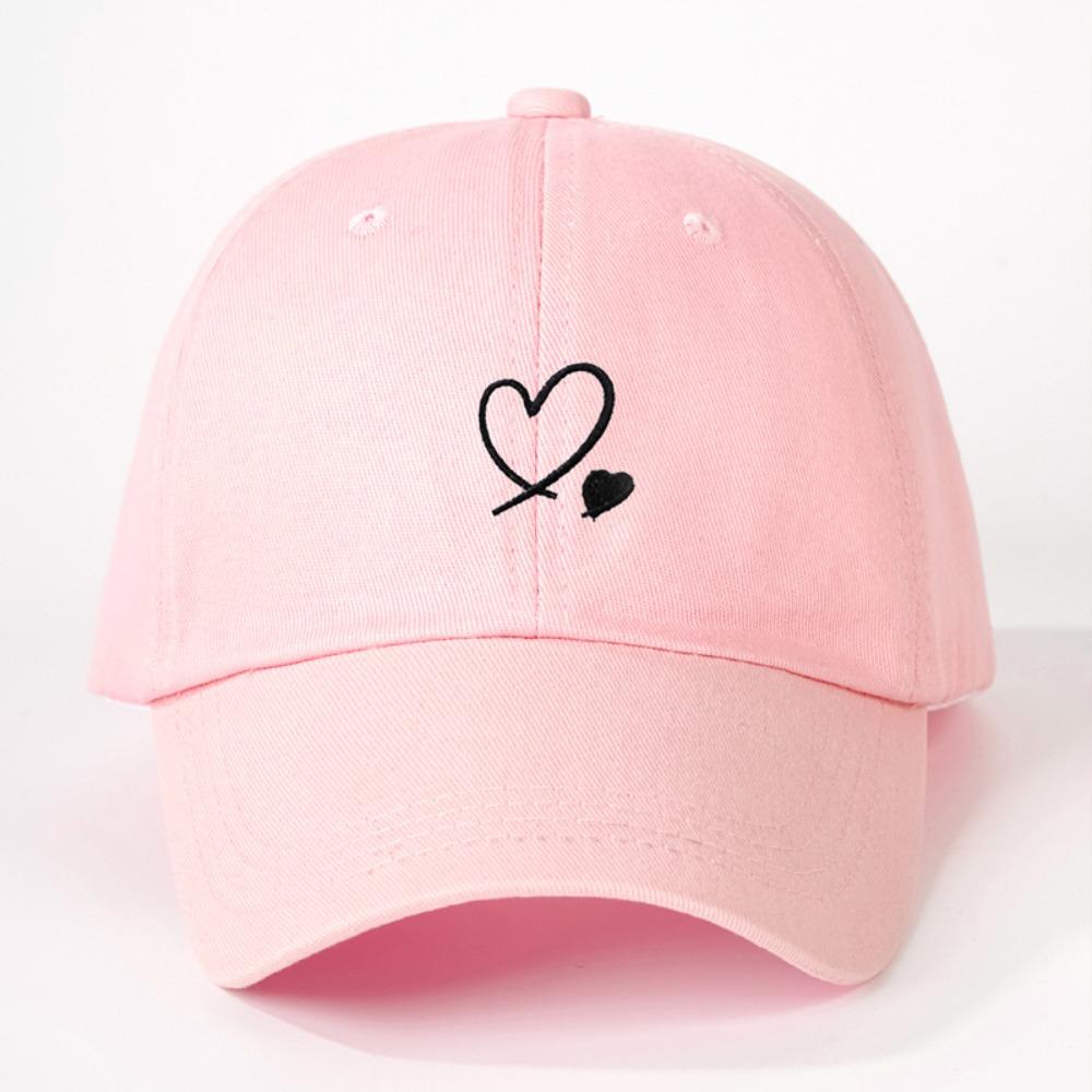 Heart Embroidered Baseball Cap UV Protection Hip Hop Hat Fashion Sun Hat  Outdoor