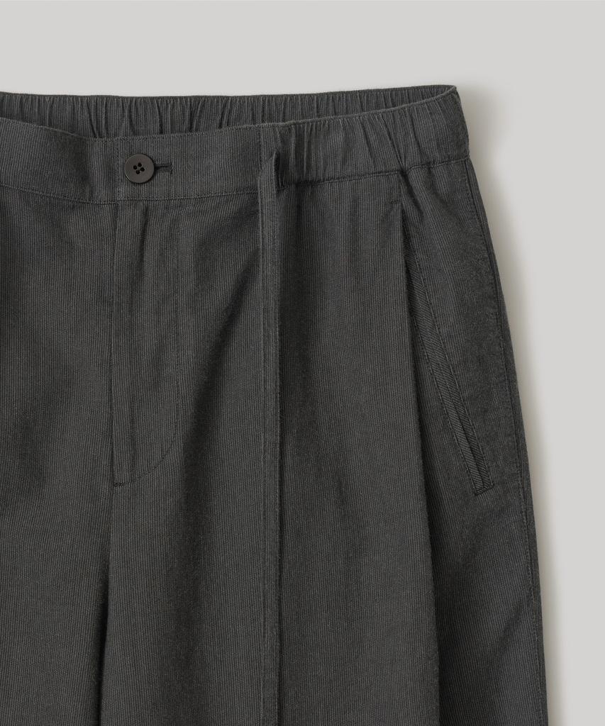 ANOTHER OFFICE Pique Chambray Easy Pants (Black-Stripe)