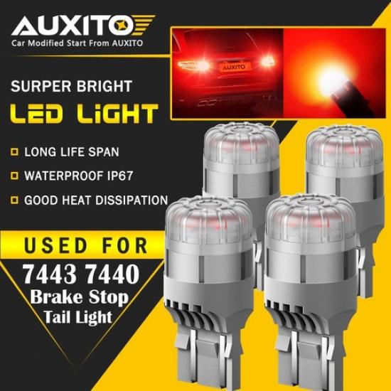 4pc LED Bulbs For Brake Stop Tail Signal Light 7443 7441 7440 7444 Bright Red EO