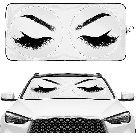 Funny Skull Gothic Hippie Skeleton Black Windshield Sunshade For Car SUV Truck Foldable Uv Ray Reflector Front Window Sun Shade Visor Shield Cover