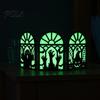 Stable Solid Wood Halloween Ornament Glow-in-the-Dark Table Decoration, Witch Ghost Silhouette Design, Party Decor Foldable Luminous Ornament,