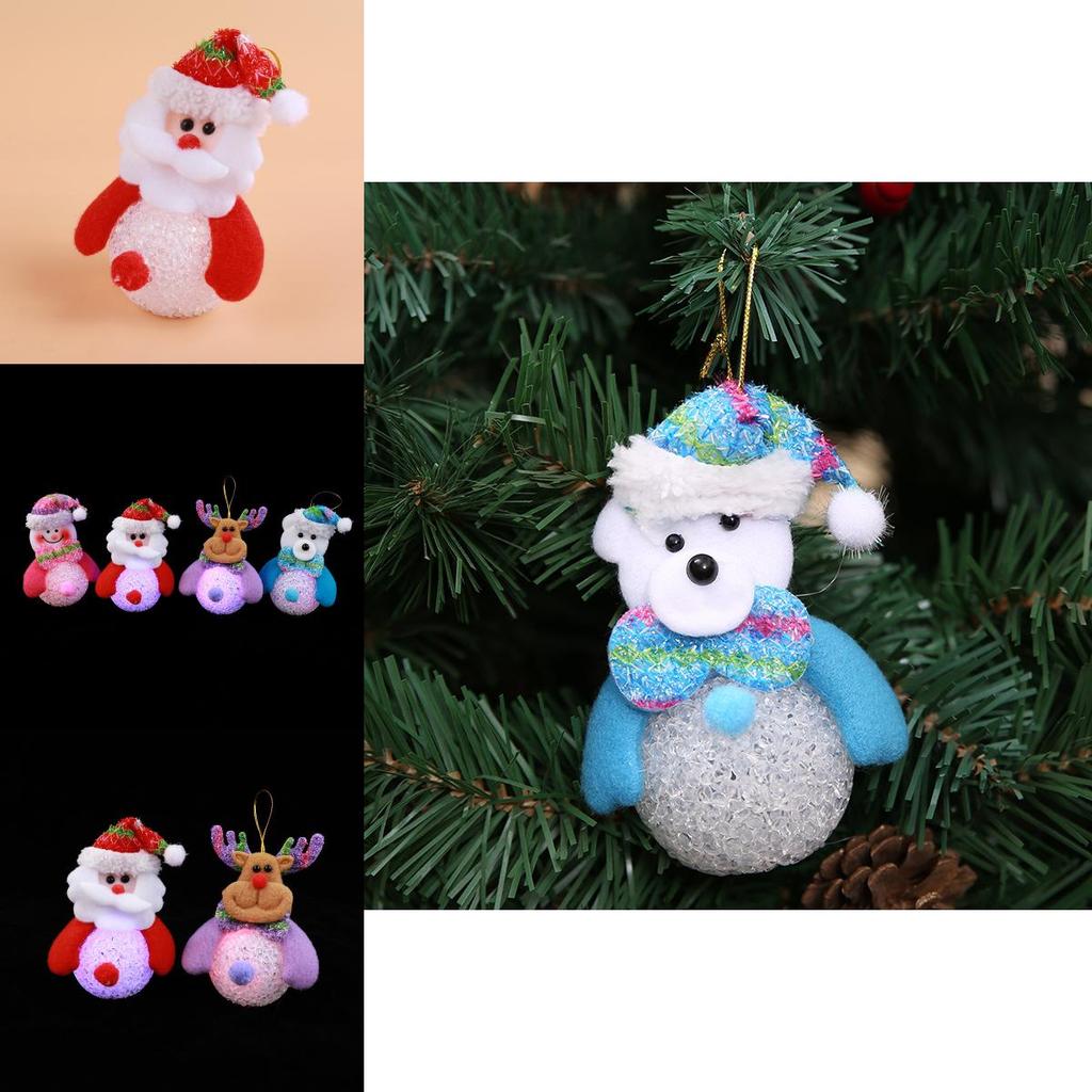 Christmas Eva Santa Snowman Lighted Night Lamp For Holiday Tree Decoration And Festive Decor