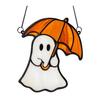 Halloween Cute Ghost Suncatcher Stained Glass Style Acrylic Window Hanging Ghost Light Catcher for Window Wall Decor