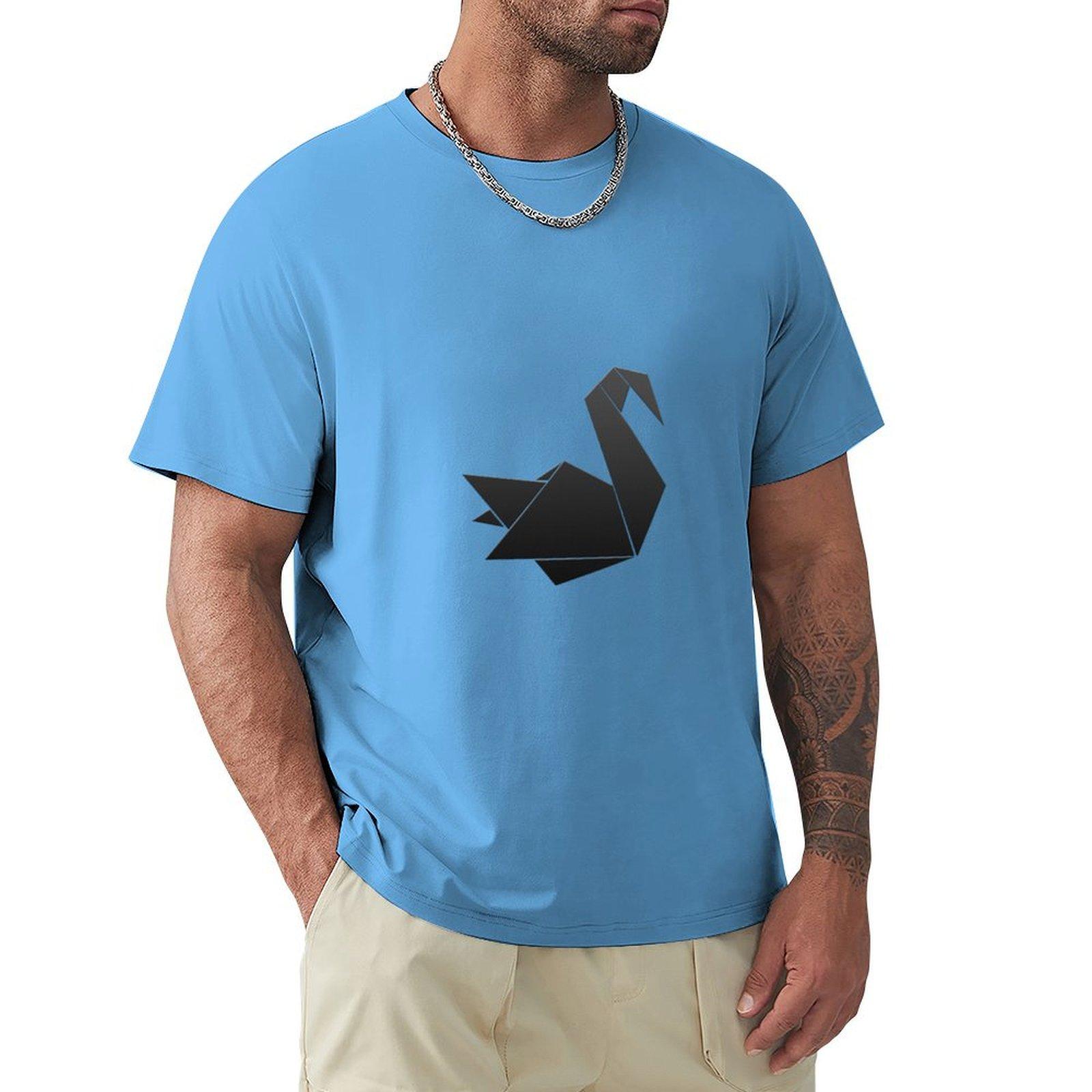 Swan T-Shirt graphics Blouse customs design your own sweat cotton t shirt men S