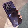 Purple Lens Glitter Diamond Clear Phone Case For Iphone 14 13 12 11 Pro Max Len Protection Plating Shockproof Hybrid Armor Cover