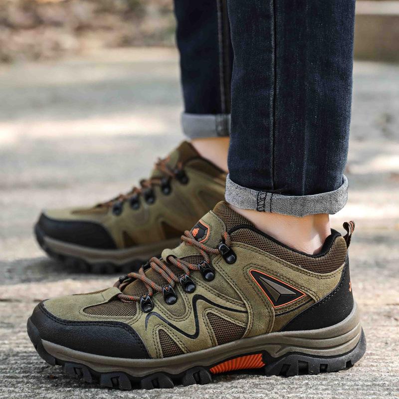 Fashion Men Hiking Shoes Mesh Breathable Mountain Climbing Shoes Non-Slip Wear-Resistant Woodland Training Shoes Men Outdoor Sports Shoe