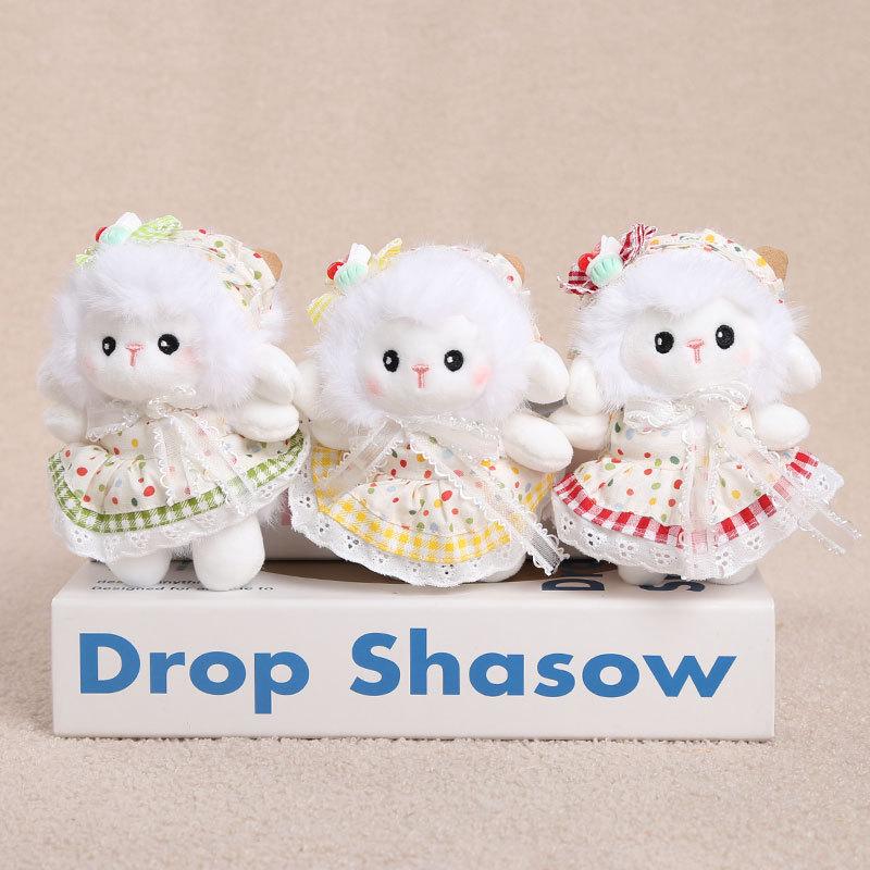 Farmyard Animal Sheep Plush Keychain With Short Pile Fabric For Gift And Accessories