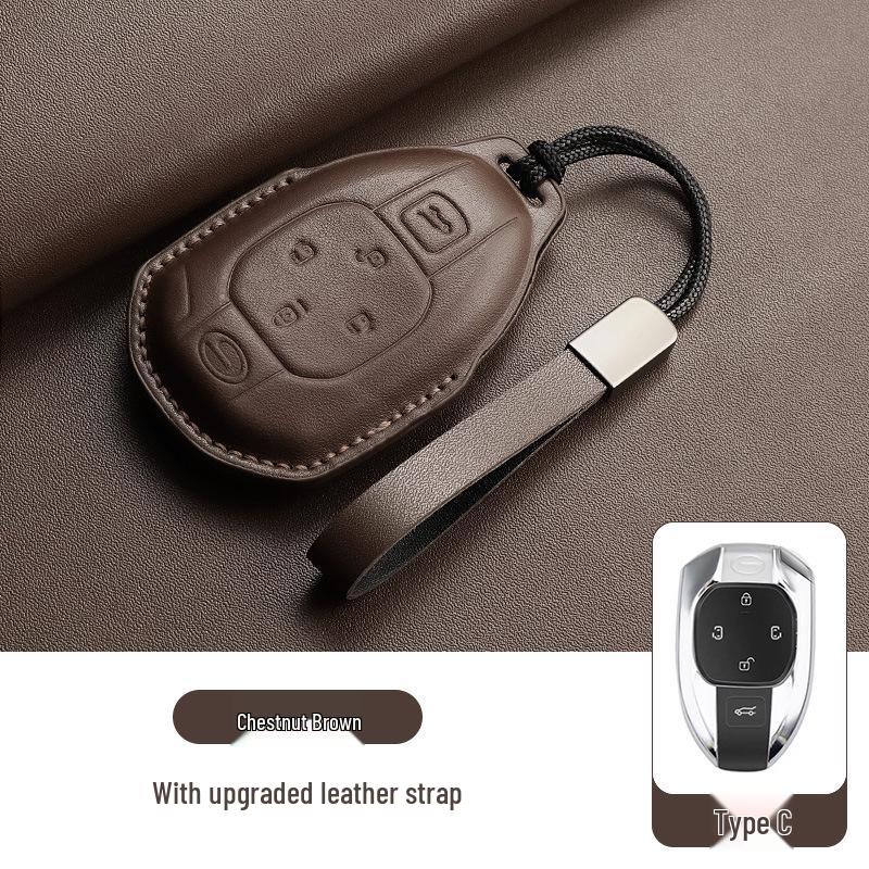 Genuine Leather Key Cover for GAC Trumpchi GS4, GS3, GS8, M8 - Hot Seller