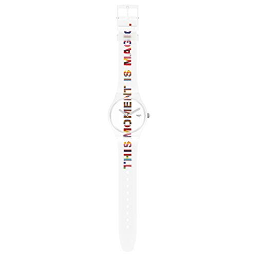 Swatch TIME'S MAGIC Uni Watch (Model: SUOZ330), White, Modern